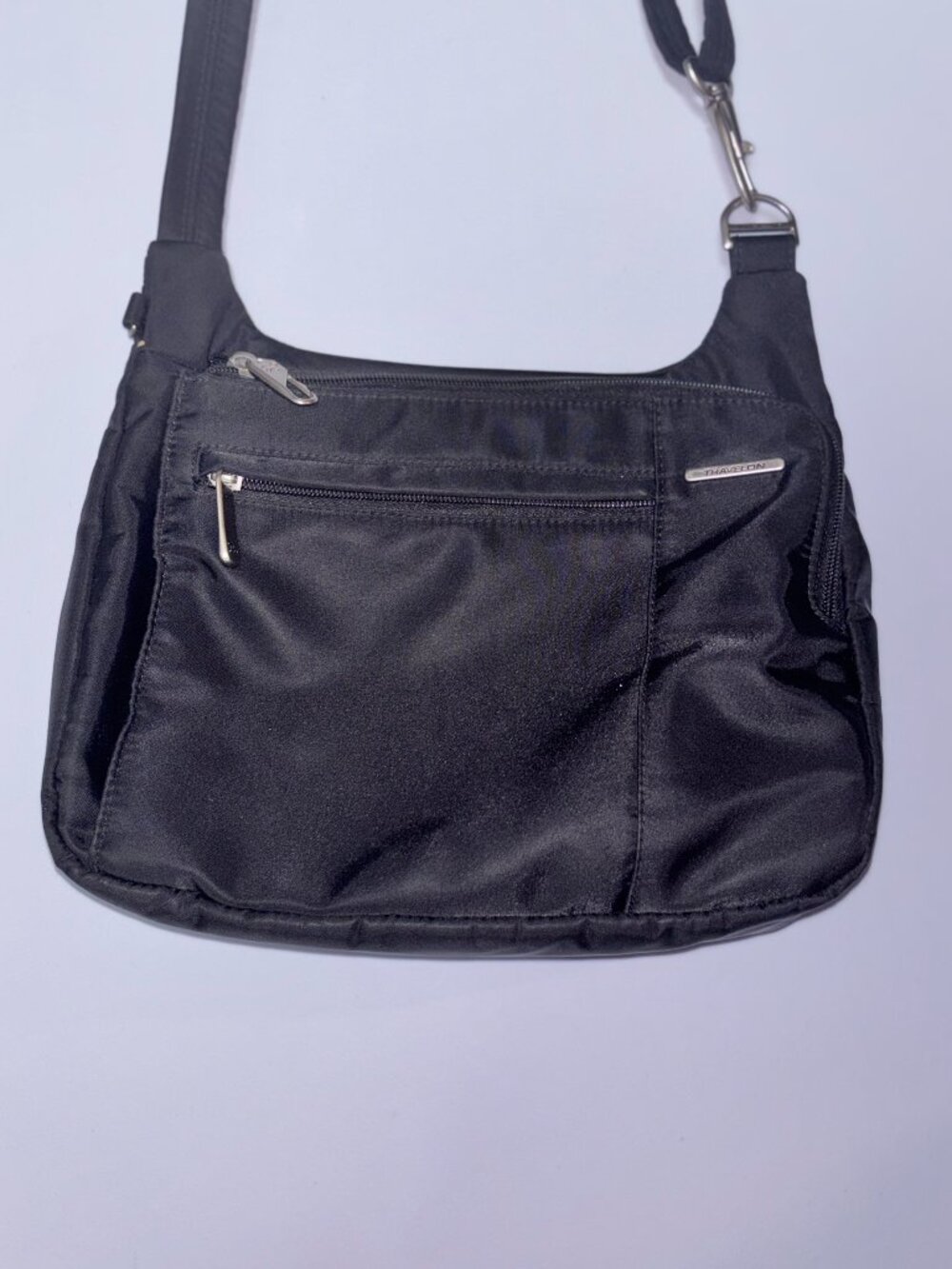 Travelon Anti-Theft Classic Crossbody Shoulder Bag Black Nylon